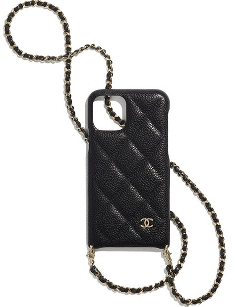 chanel iphone holder|Chanel phone case with chain.